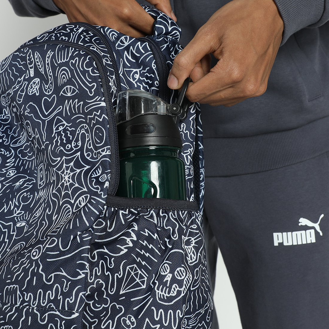 PUMA Unisex Printed Blue Backpack